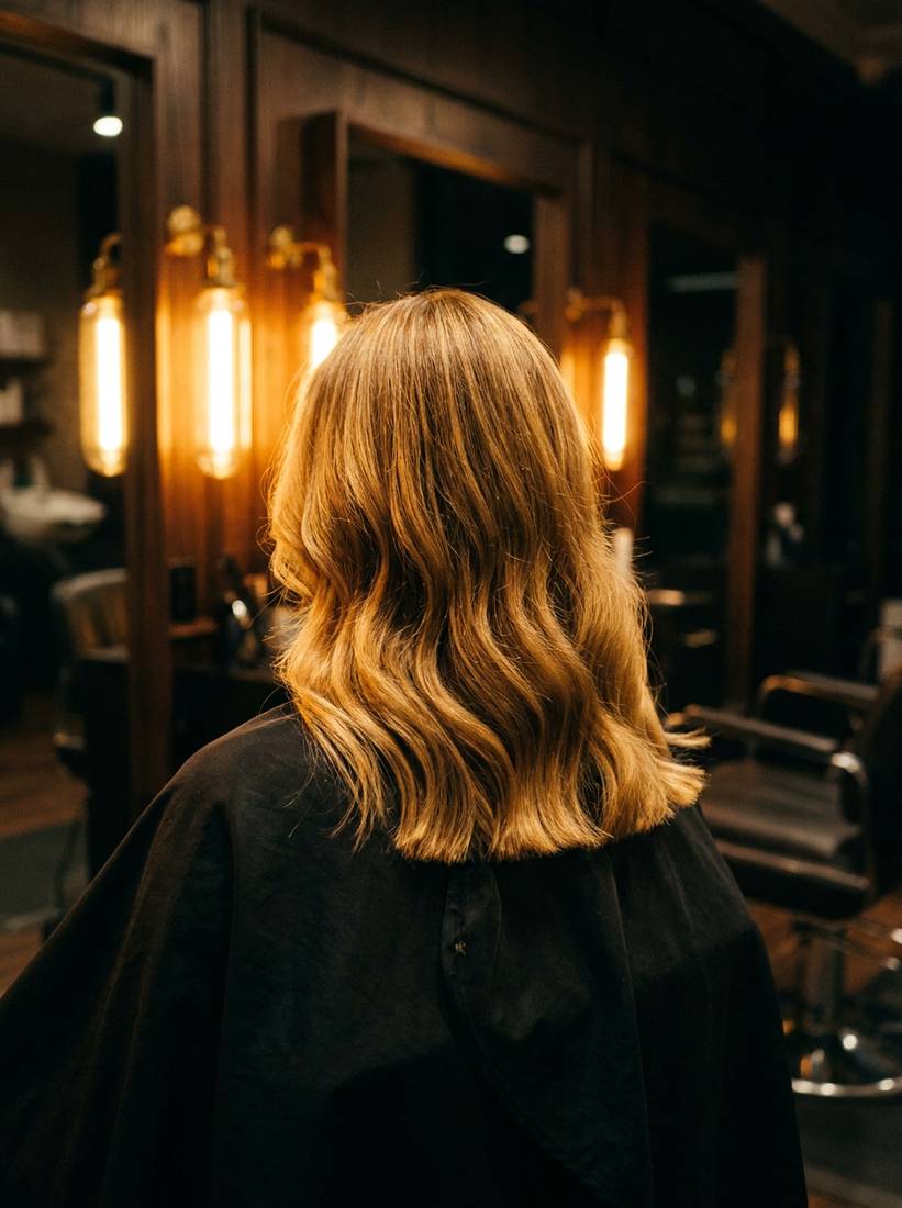 Women's cut and blow-dry, back view