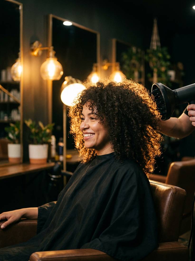 Blow-dry for curly hair